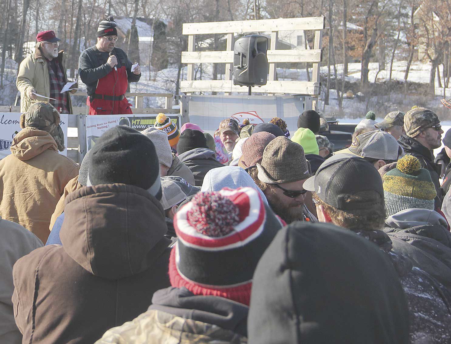 Sun and breeze at the Big Lake ice fishing contest